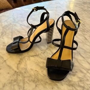 Kate Spade Black Heels with Bow Detail